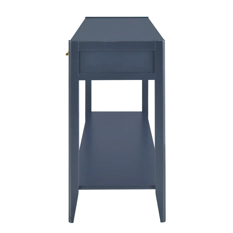 Console Table with Three Vertical Stripe Drawers and Long Legs