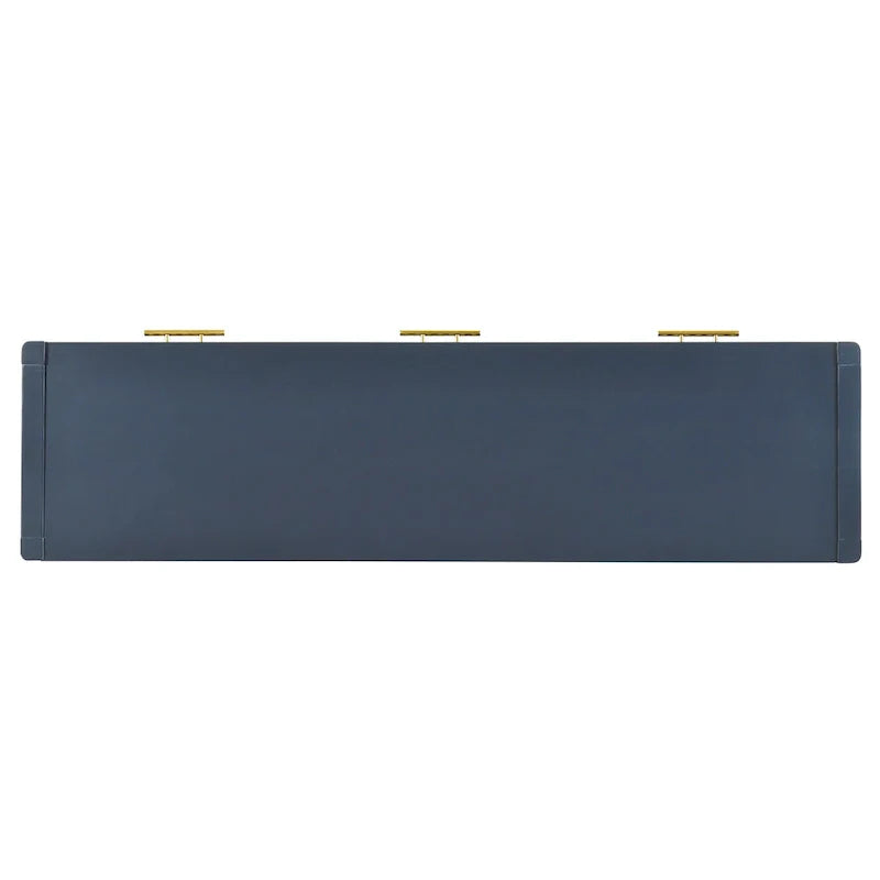 Console Table with Three Vertical Stripe Drawers and Long Legs