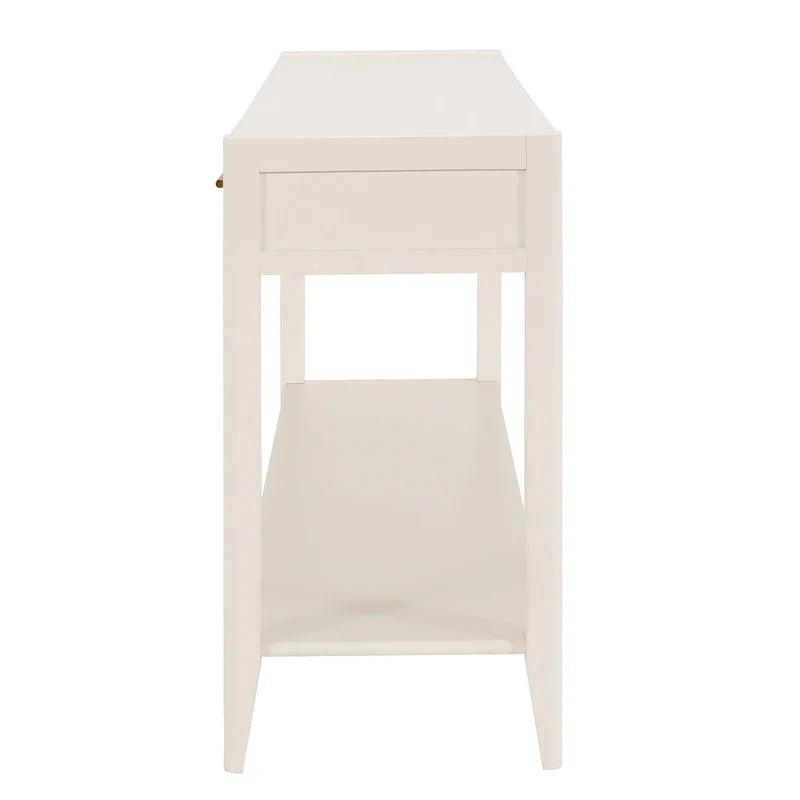 Console Table with Three Vertical Stripe Drawers and Long Legs