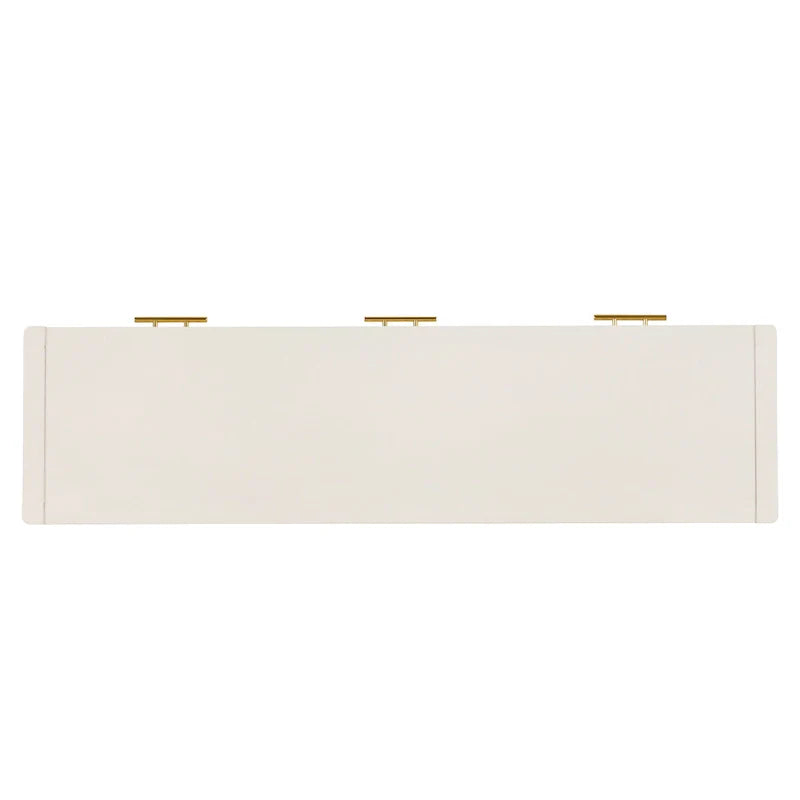 Console Table with Three Vertical Stripe Drawers and Long Legs