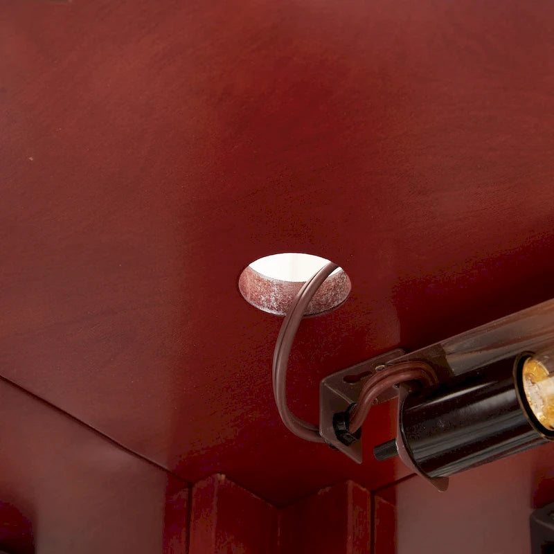 Curio Cabinet Lighted Glass Display Curio Cabinet w/Tempered Glass Doors and Shelves, Crown Corner Cabinet with Bulb