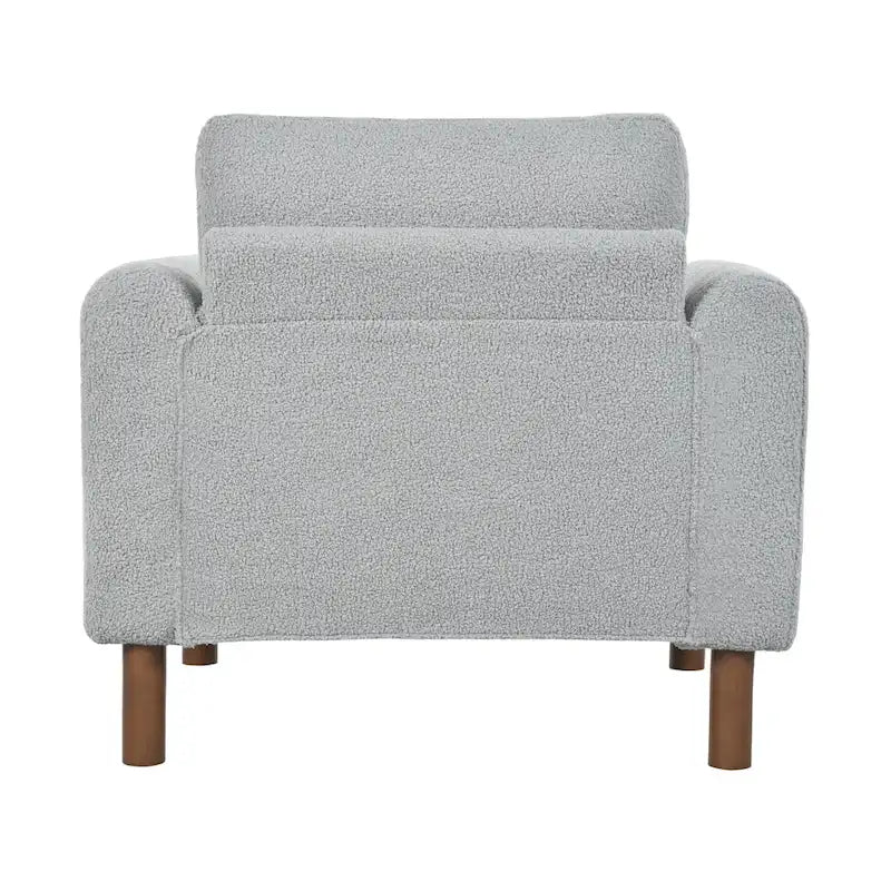 Oversized Teddy Velvet Accent Chair with Walnut Legs