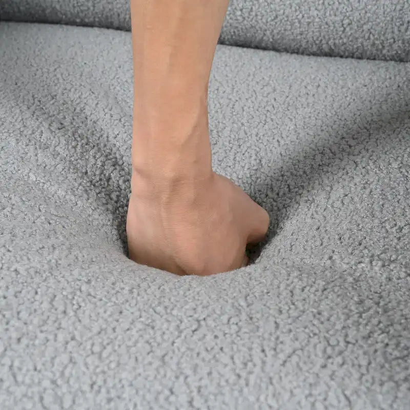 Oversized Teddy Velvet Accent Chair with Walnut Legs