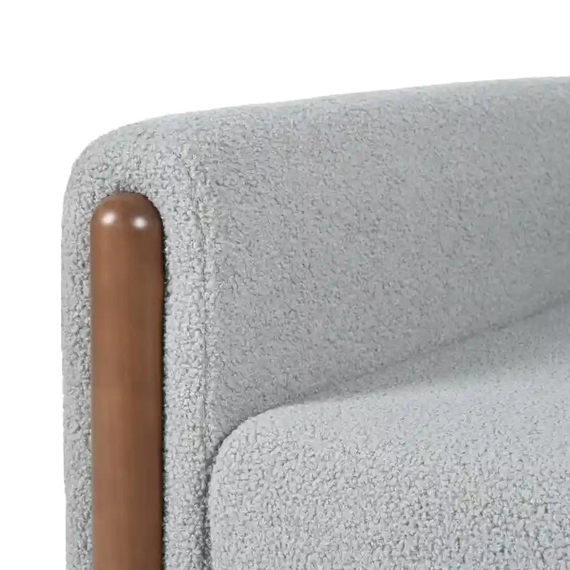 Oversized Teddy Velvet Accent Chair with Walnut Legs