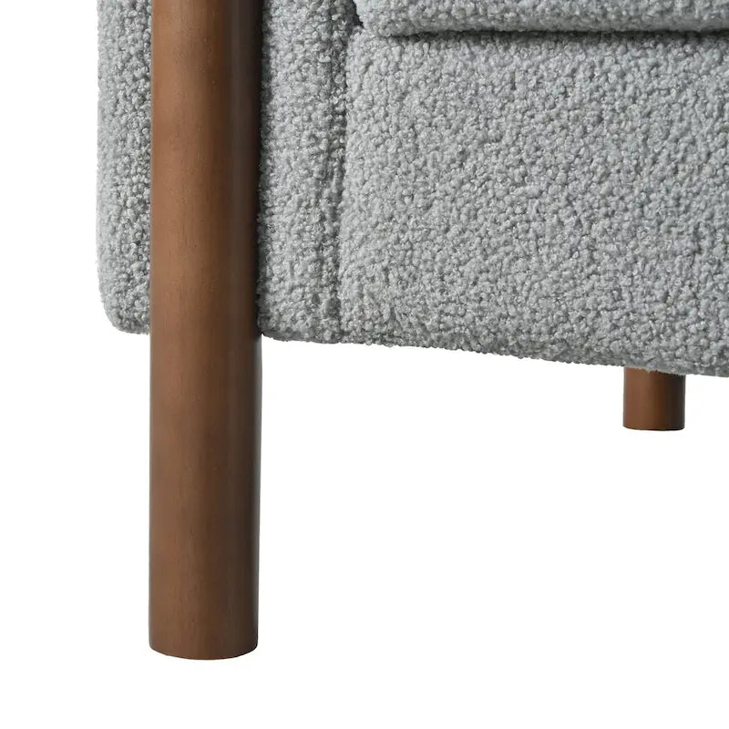 Oversized Teddy Velvet Accent Chair with Walnut Legs