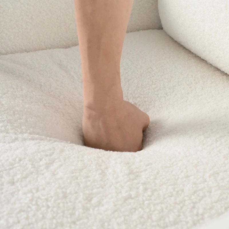 Oversized Teddy Velvet Accent Chair with Walnut Legs