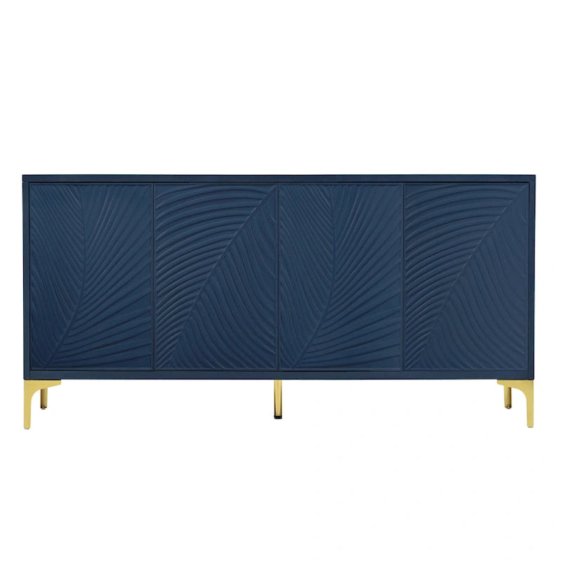 Multi-Functional Storage Cabinet,Four-Door Sideboard with unique texture,Adjustable Shelves