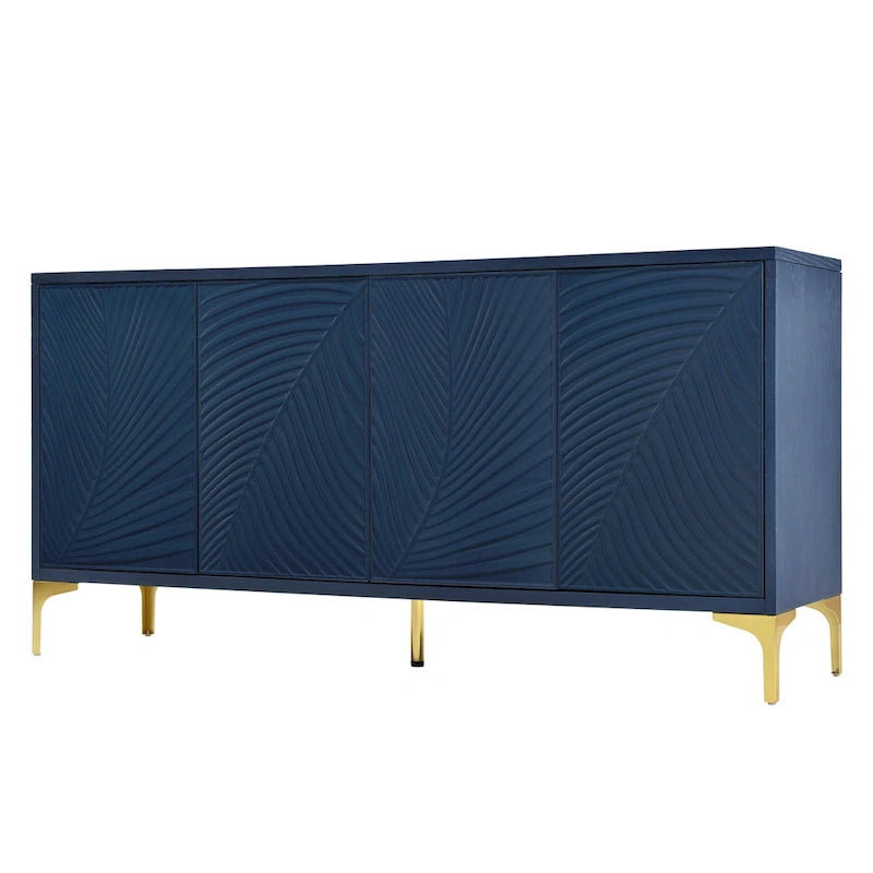 Multi-Functional Storage Cabinet,Four-Door Sideboard with unique texture,Adjustable Shelves