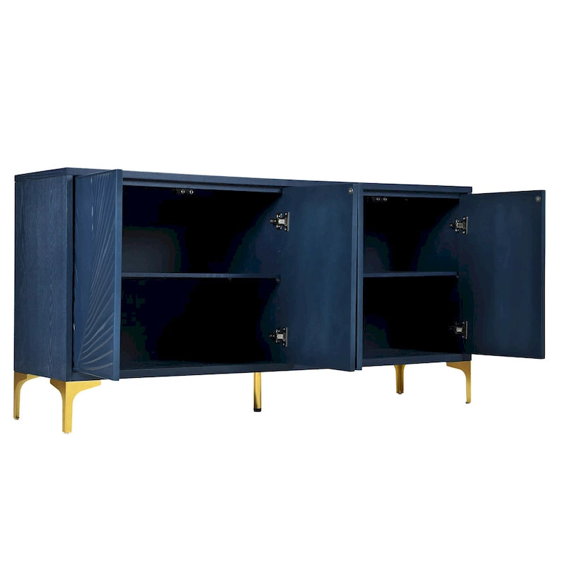 Multi-Functional Storage Cabinet,Four-Door Sideboard with unique texture,Adjustable Shelves
