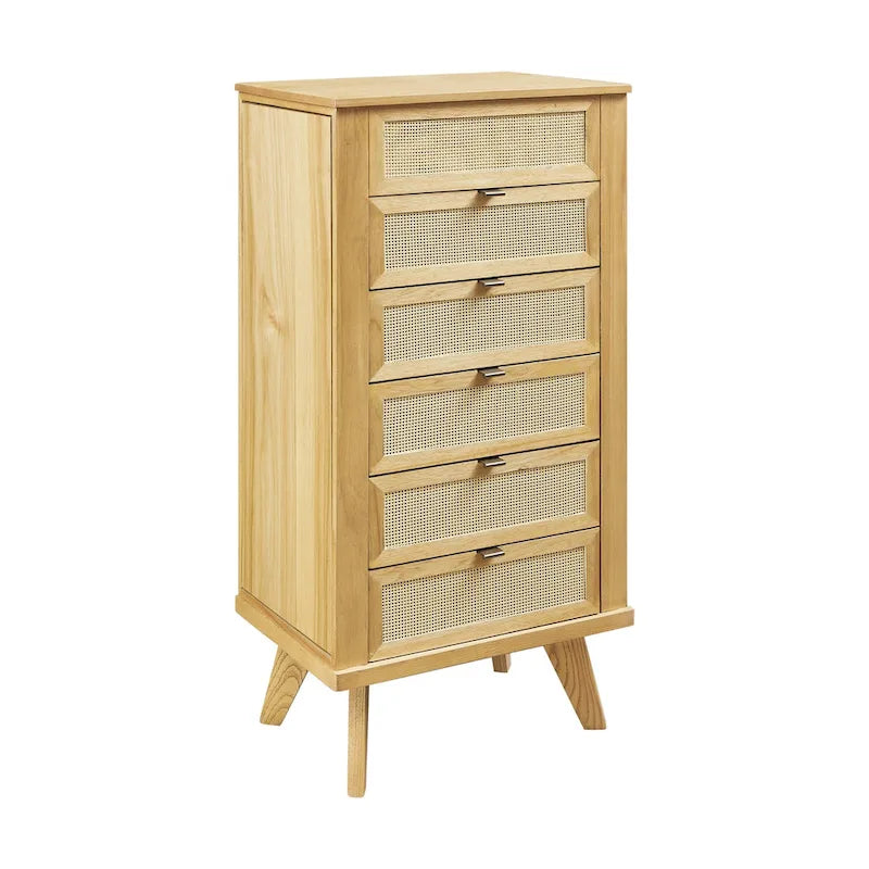 Jewelry Armoire with Storage Drawers and Side Panels - 41 - Brown