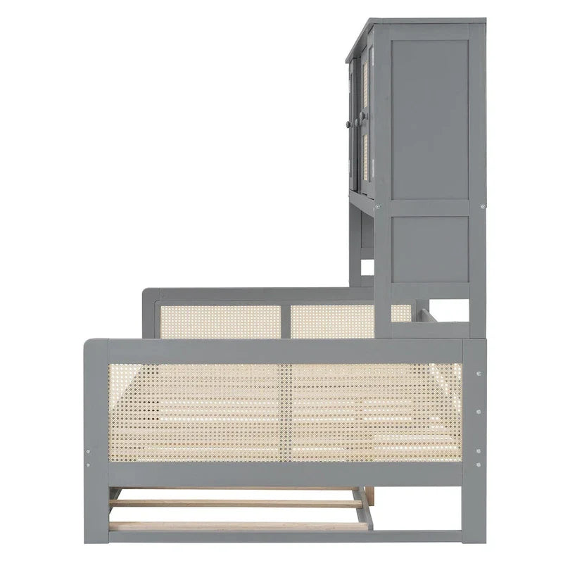 Wooden Daybed with Trundle and Storage Cabinet - Twin/Full Size