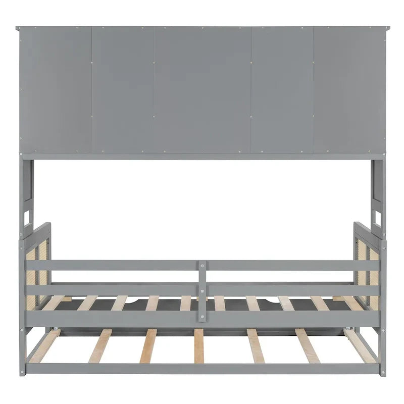 Wooden Daybed with Trundle and Storage Cabinet - Twin/Full Size
