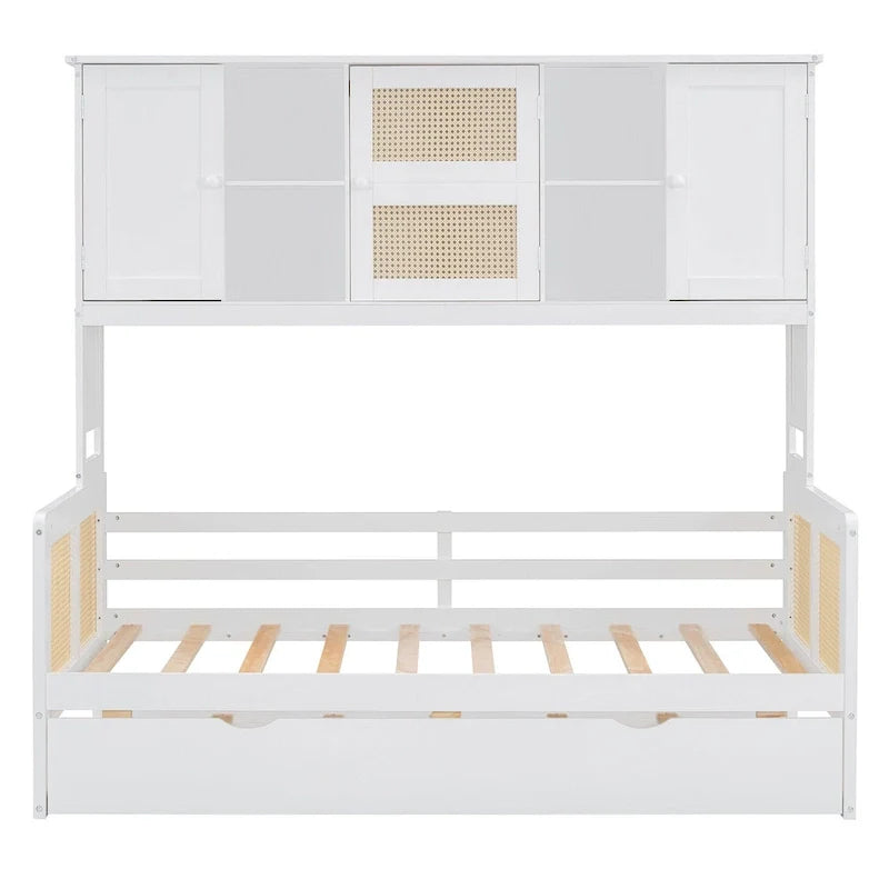 Wooden Daybed with Trundle and Storage Cabinet - Twin/Full Size