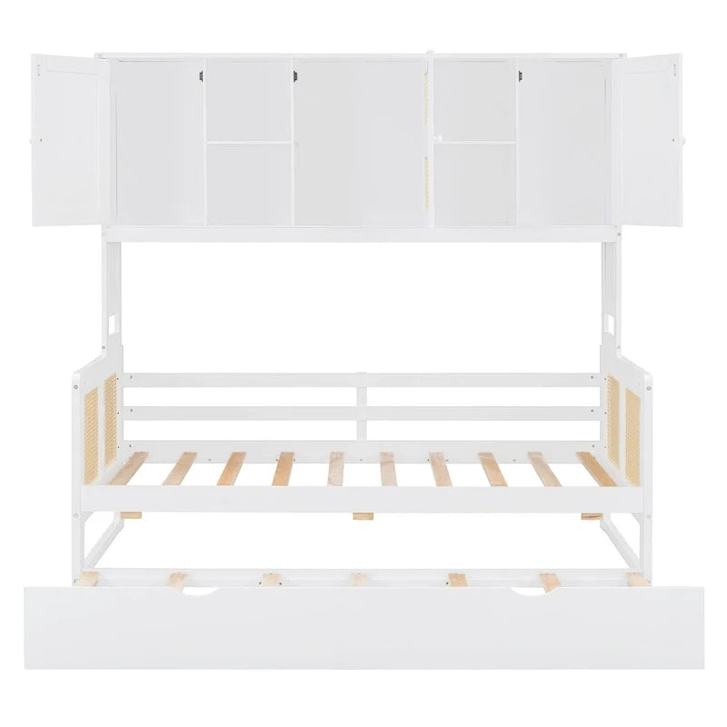 Wooden Daybed with Trundle and Storage Cabinet - Twin/Full Size