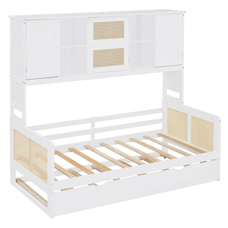 Wooden Daybed with Trundle and Storage Cabinet - Twin/Full Size