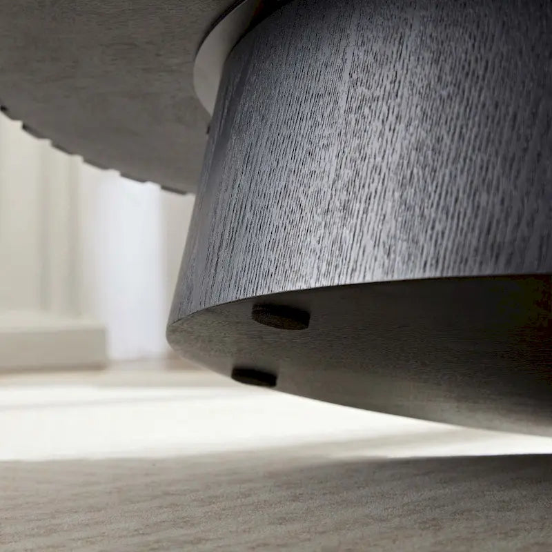 Round Coffee Table with Pedestal Base and Natural Ash Grain