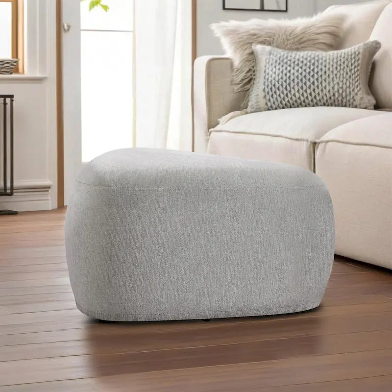 Triangular Chenille Fabric Pouf Ottoman