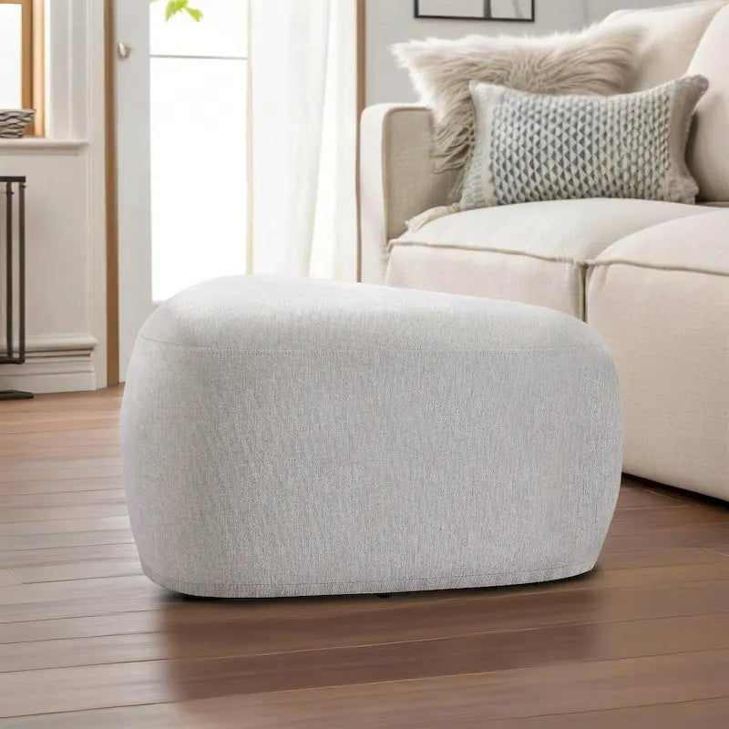 Triangular Chenille Fabric Pouf Ottoman
