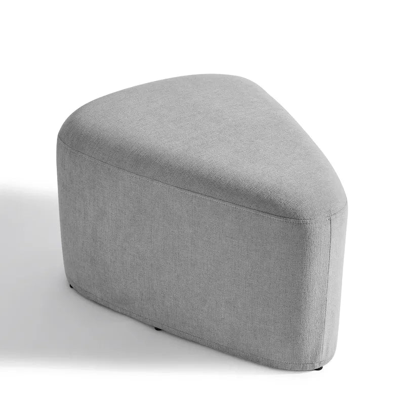 Triangular Chenille Fabric Pouf Ottoman