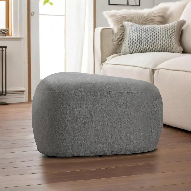 Triangular Chenille Fabric Pouf Ottoman