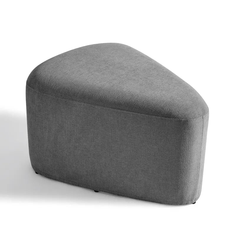 Triangular Chenille Fabric Pouf Ottoman