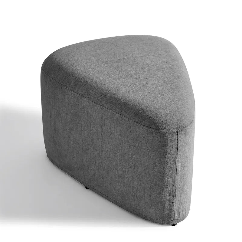 Triangular Chenille Fabric Pouf Ottoman