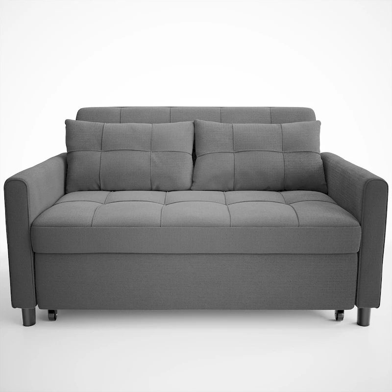 Convertible Sleeper Loveseat with Pull-Out Bed and Adjustable Backrest