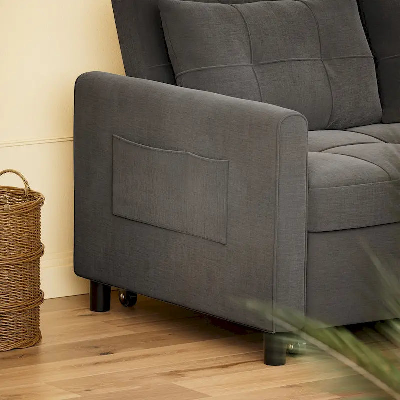 Convertible Sleeper Loveseat with Pull-Out Bed and Adjustable Backrest