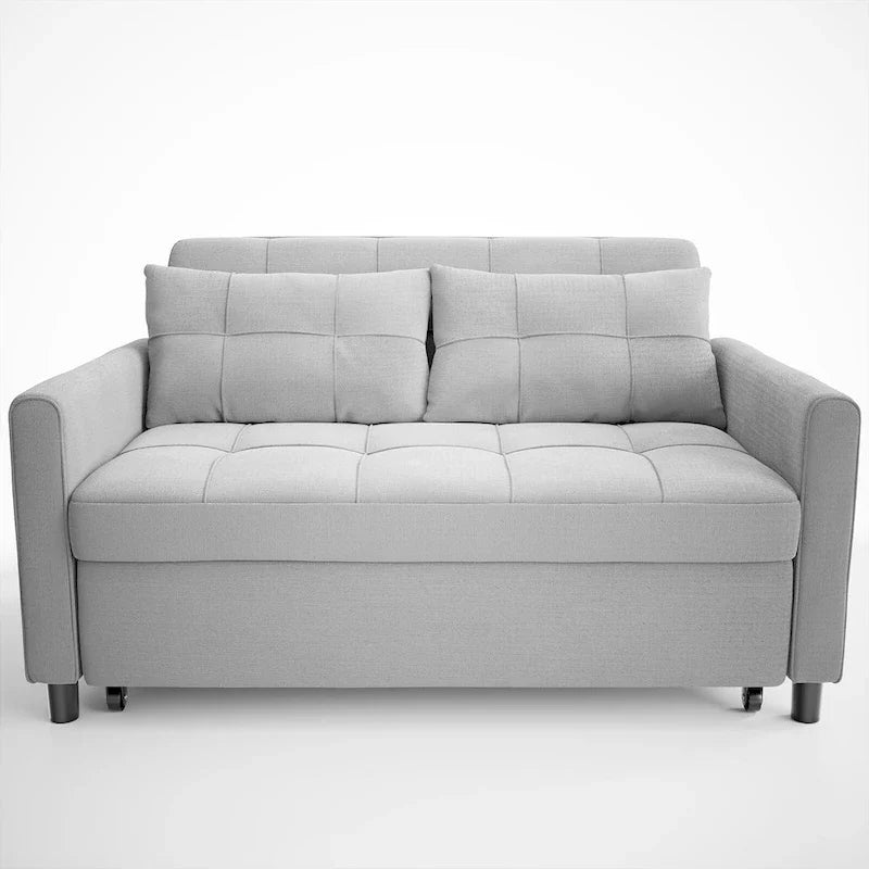 Convertible Sleeper Loveseat with Pull-Out Bed and Adjustable Backrest