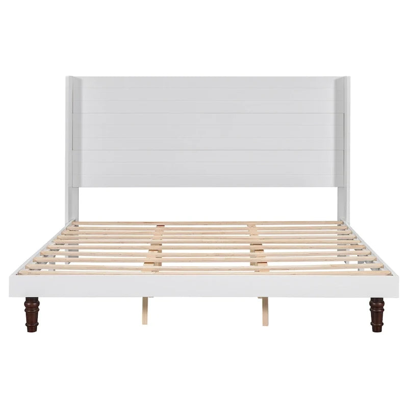 King Size Platform Bed with High Headboard