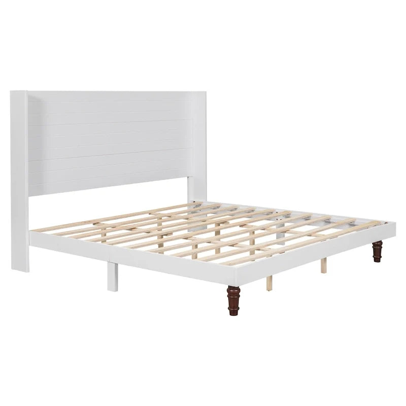 King Size Platform Bed with High Headboard