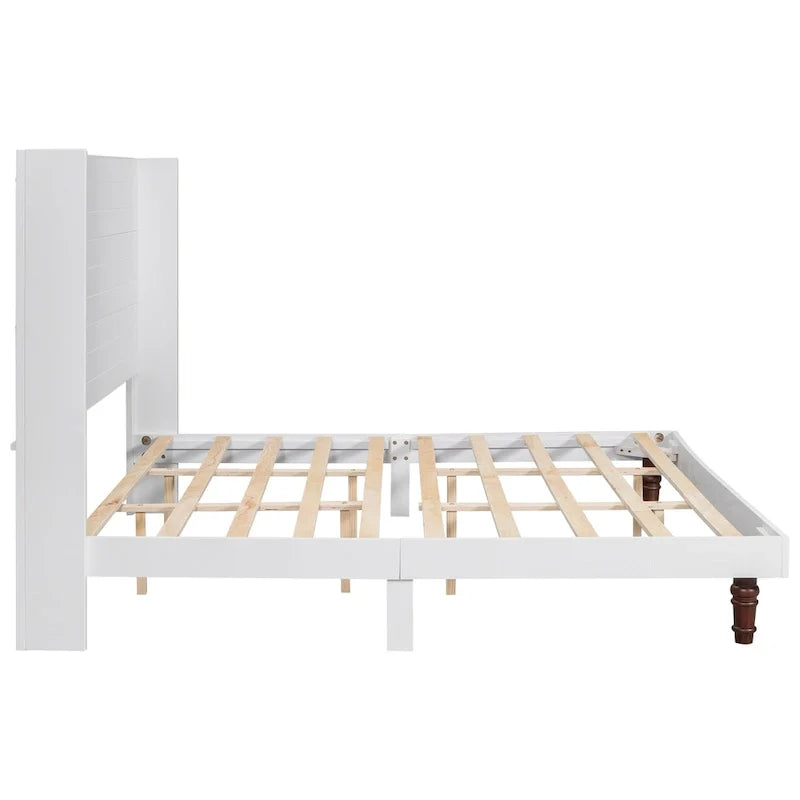King Size Platform Bed with High Headboard