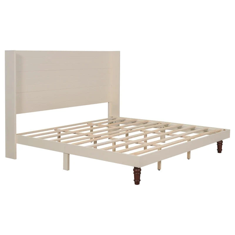 King Size Platform Bed with High Headboard