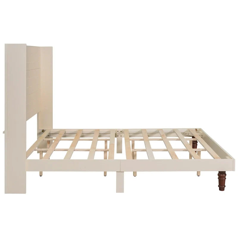 King Size Platform Bed with High Headboard