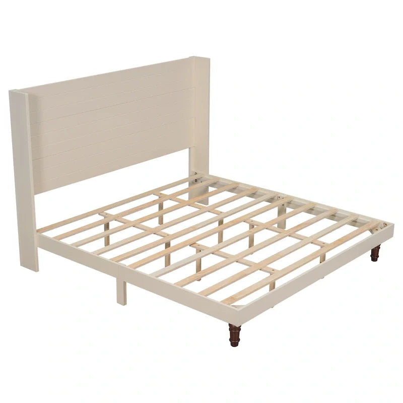 King Size Platform Bed with High Headboard