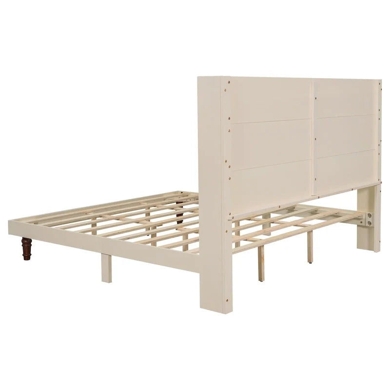 King Size Platform Bed with High Headboard