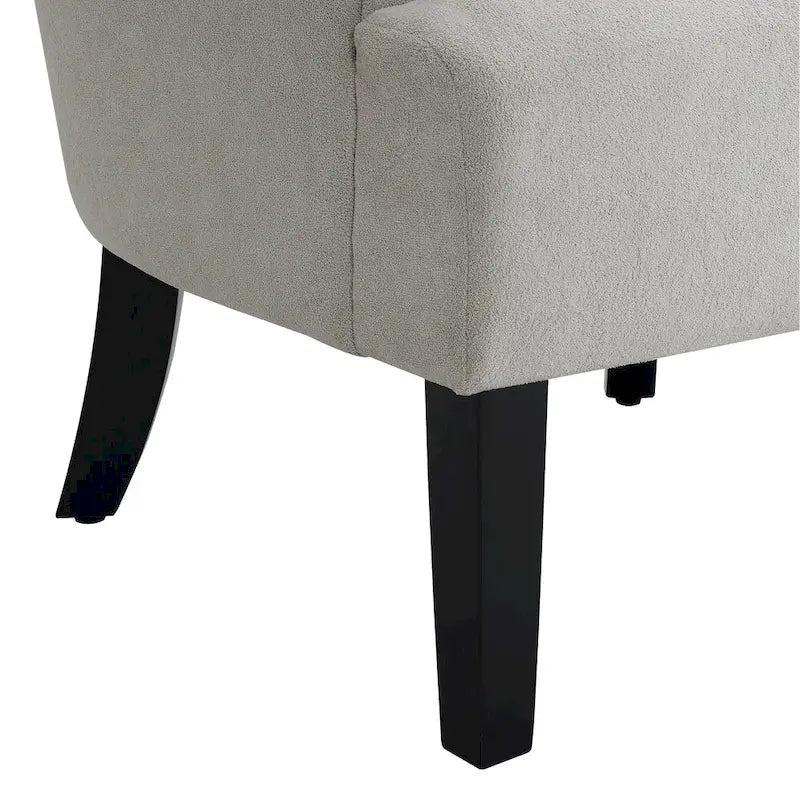 Grey Upholstered Armchair with Channel Back and High-Density Foam