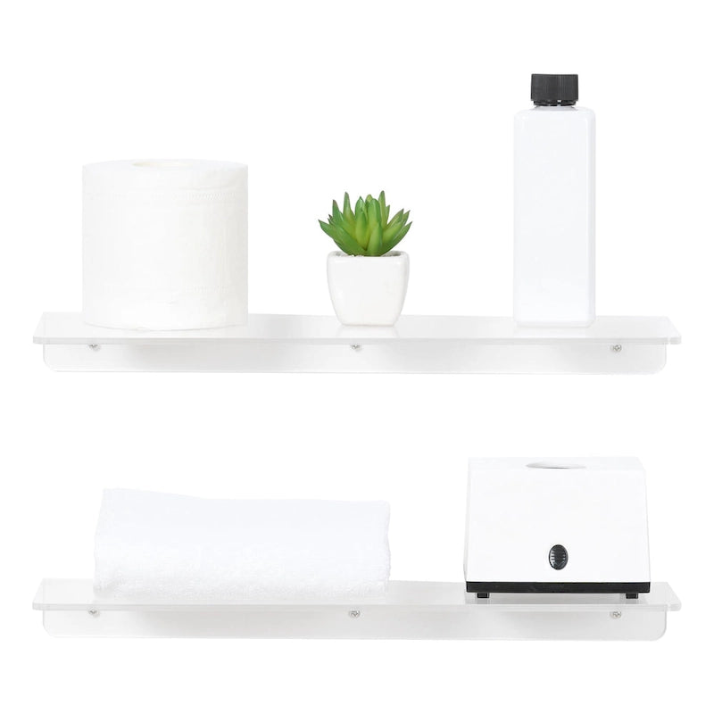 Acrylic Floating Shelves for Wall, Clear Acrylic Shelves for Bathroom Bedroom Living Room Wall Mounted Display Shelf Clear