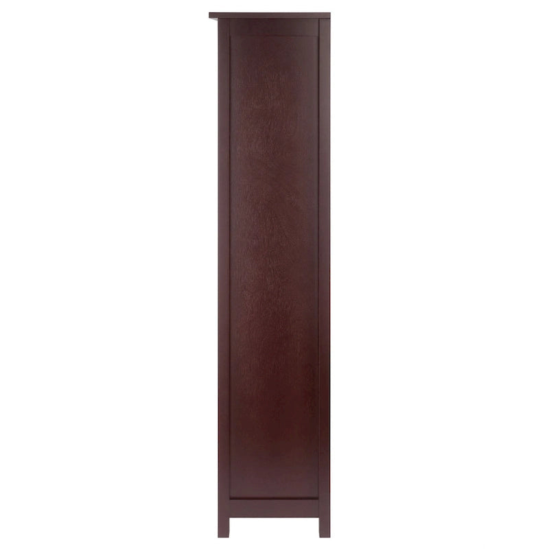 5 Pc Storage Shelf with 4 Foldable Woven Baskets - 56 - Walnut Brown