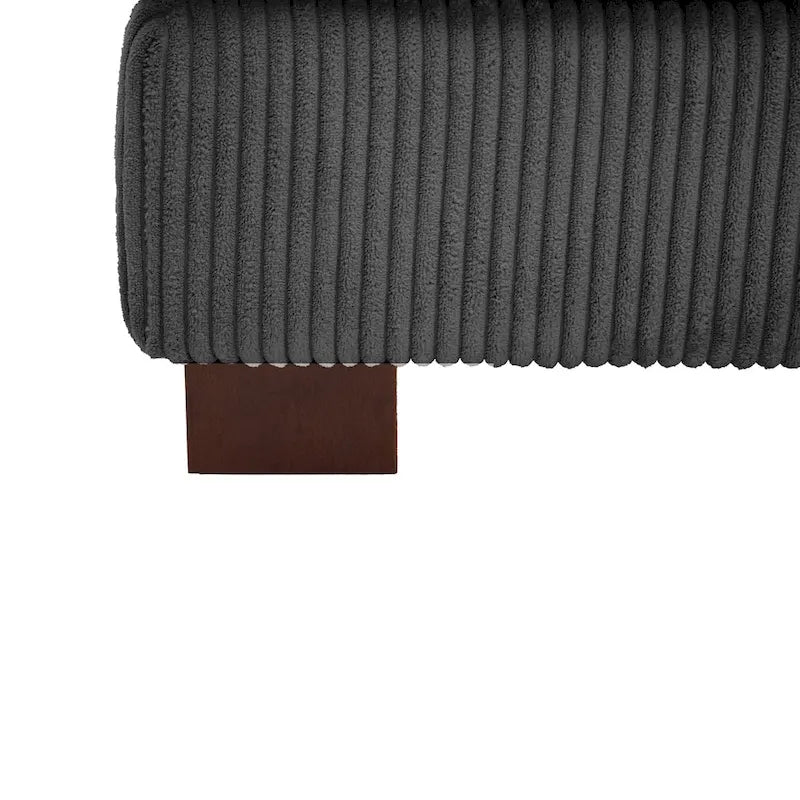 Corduroy Upholstered Armless Accent Chair with Adjustable Headrest