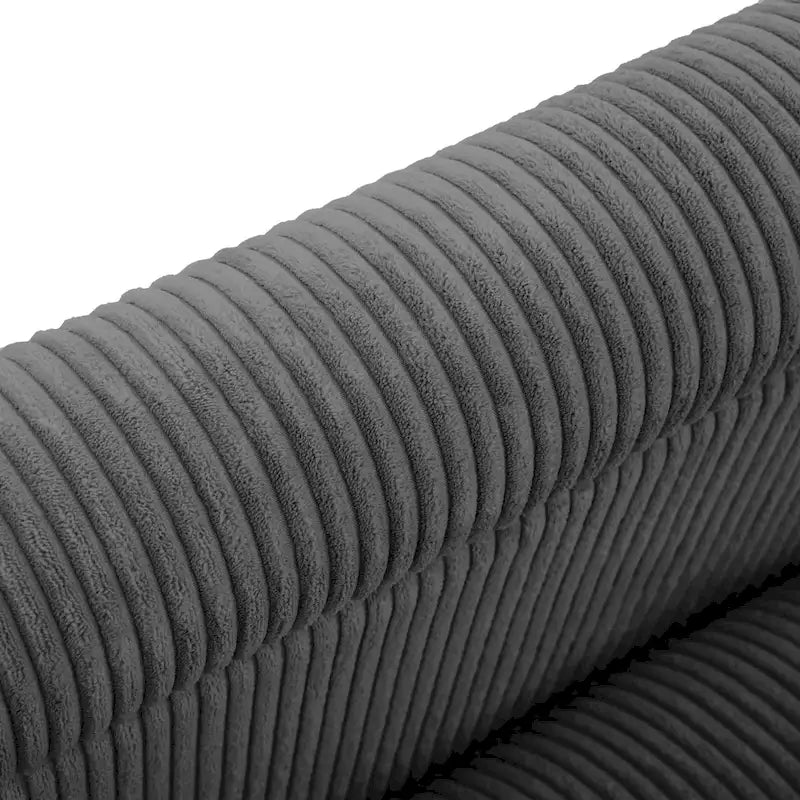 Corduroy Upholstered Armless Accent Chair with Adjustable Headrest