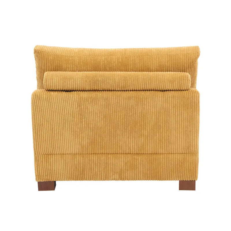 Corduroy Upholstered Armless Accent Chair with Adjustable Headrest