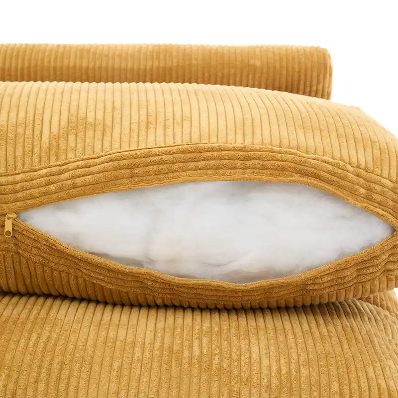 Corduroy Upholstered Armless Accent Chair with Adjustable Headrest