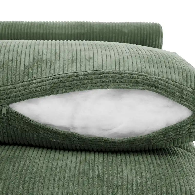 Corduroy Upholstered Armless Accent Chair with Adjustable Headrest