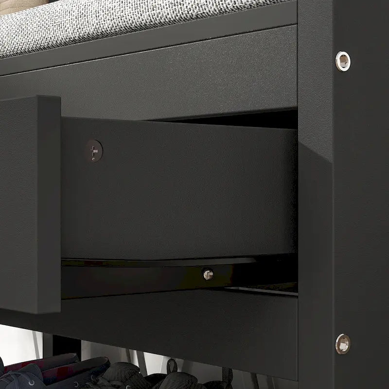 34.3 W 68.5H Hall Tree with Bench and Shoe Storage With Cushion