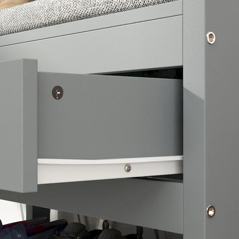 34.3 W 68.5H Hall Tree with Bench and Shoe Storage With Cushion