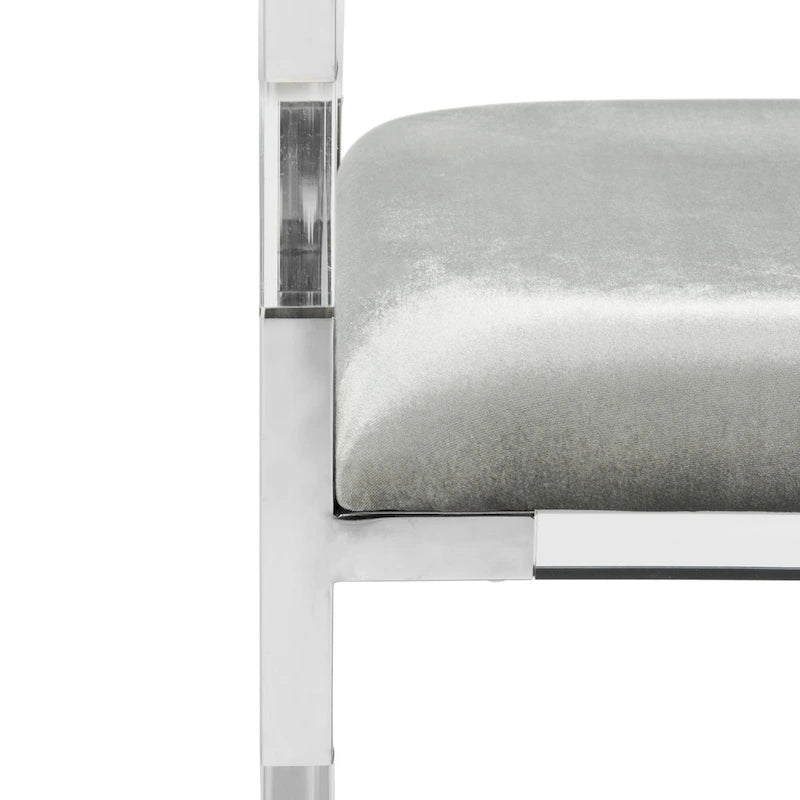 SAFAVIEH Couture Shakti Grey Acrylic Bench - 50Wx18Dx26H