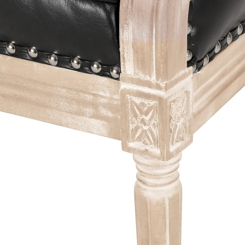 Button-Tufted Upholstered Loveseat with Scrolled Arms and Nailhead Trim