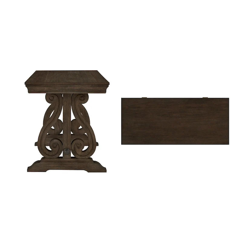 Wire Brushed Oak Writing Desk with Drawer