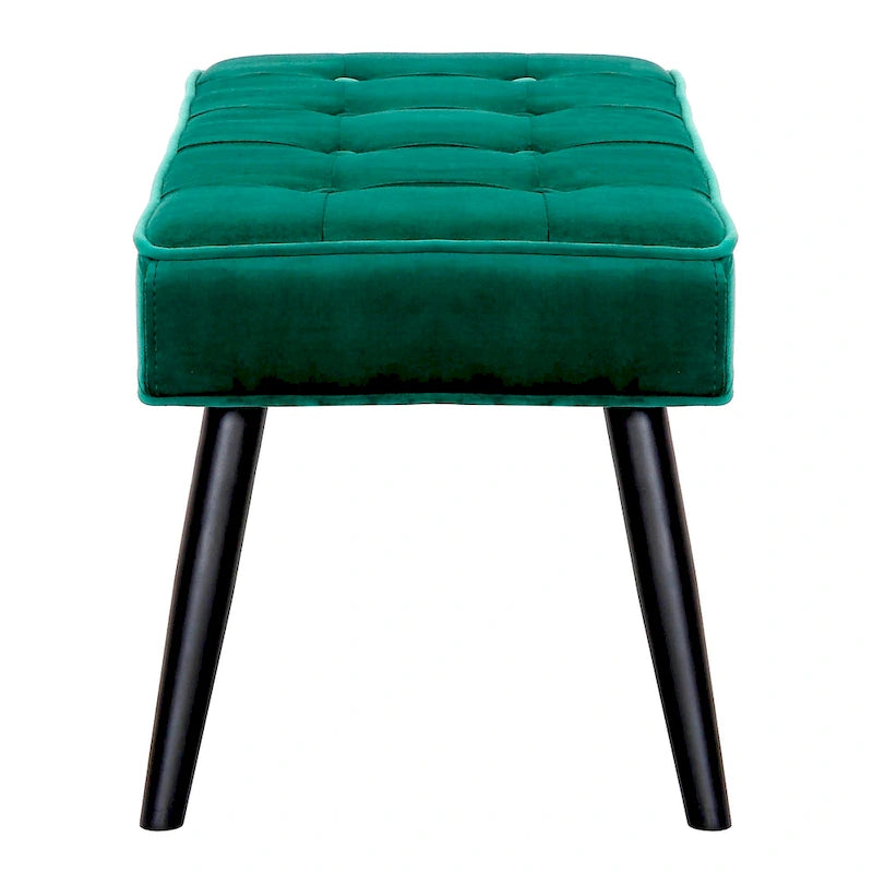 Kipp Velvet Upholstered Button Tufted Bench Ottoman